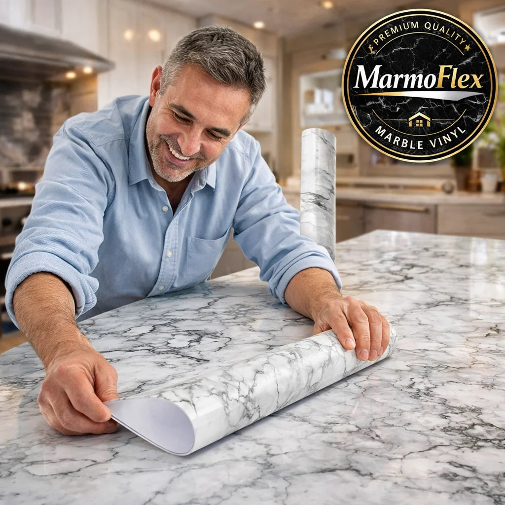 MarmoFlex Papel Vinil Adhesivo 10mt x 60cm - Cubre y Moderniza Muebles