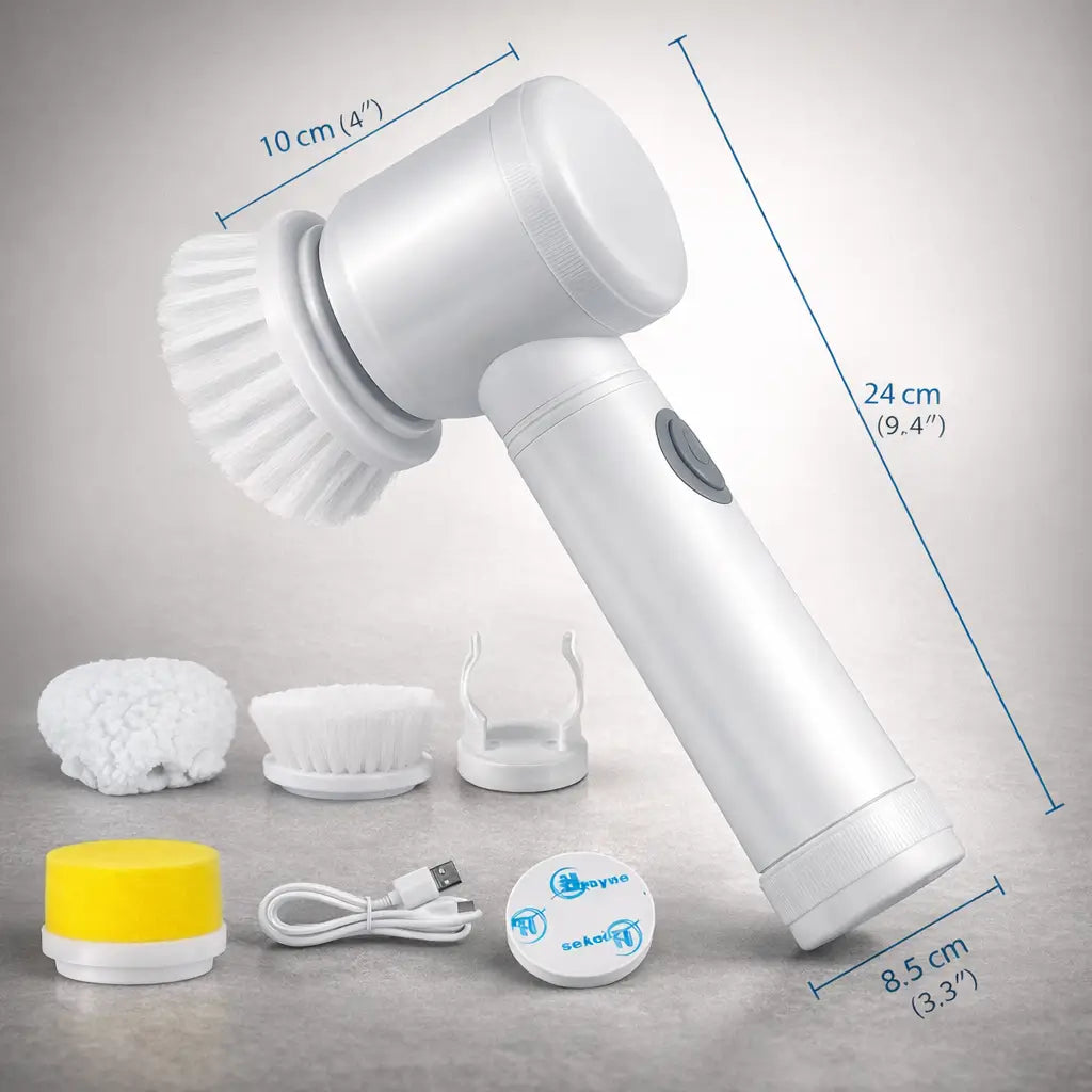 🧽⚡ Cepillo Eléctrico Inalámbrico 🧼✨ Limpieza profunda 💪🚫 Elimina la suciedad sin hacer fuerza en cada limpieza