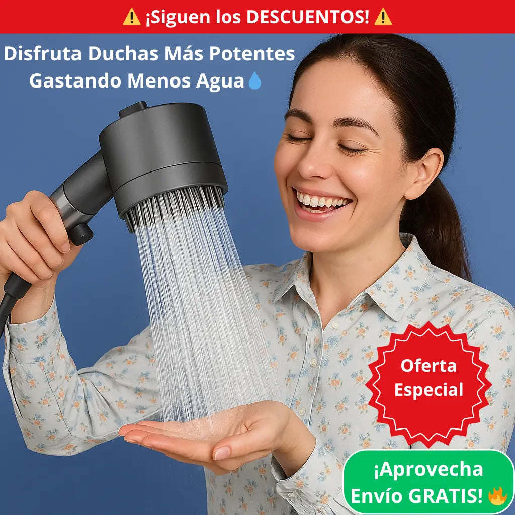 🚿 Cabezal de Ducha Alta Presión – 💧 Filtra el Agua – 💦 Ahorra Litros en Cada Baño