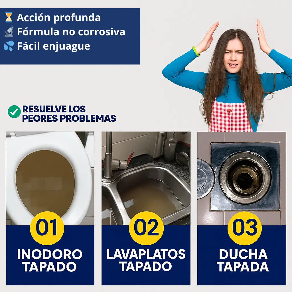 LIMPIADOR DE DRENAJE -🚰¡Destapa Tuberías al Instante! 💰Ahorra dinero resolviendo tu mismo