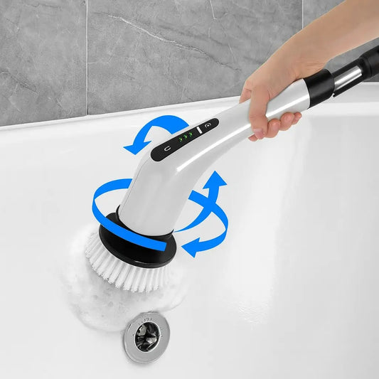 Cepillo de Limpieza Inalámbrico 🔋 – 7 Cabezales Intercambiables 🔄 – Ahorra tiempo ⏱️ en cada limpieza diaria 🧽