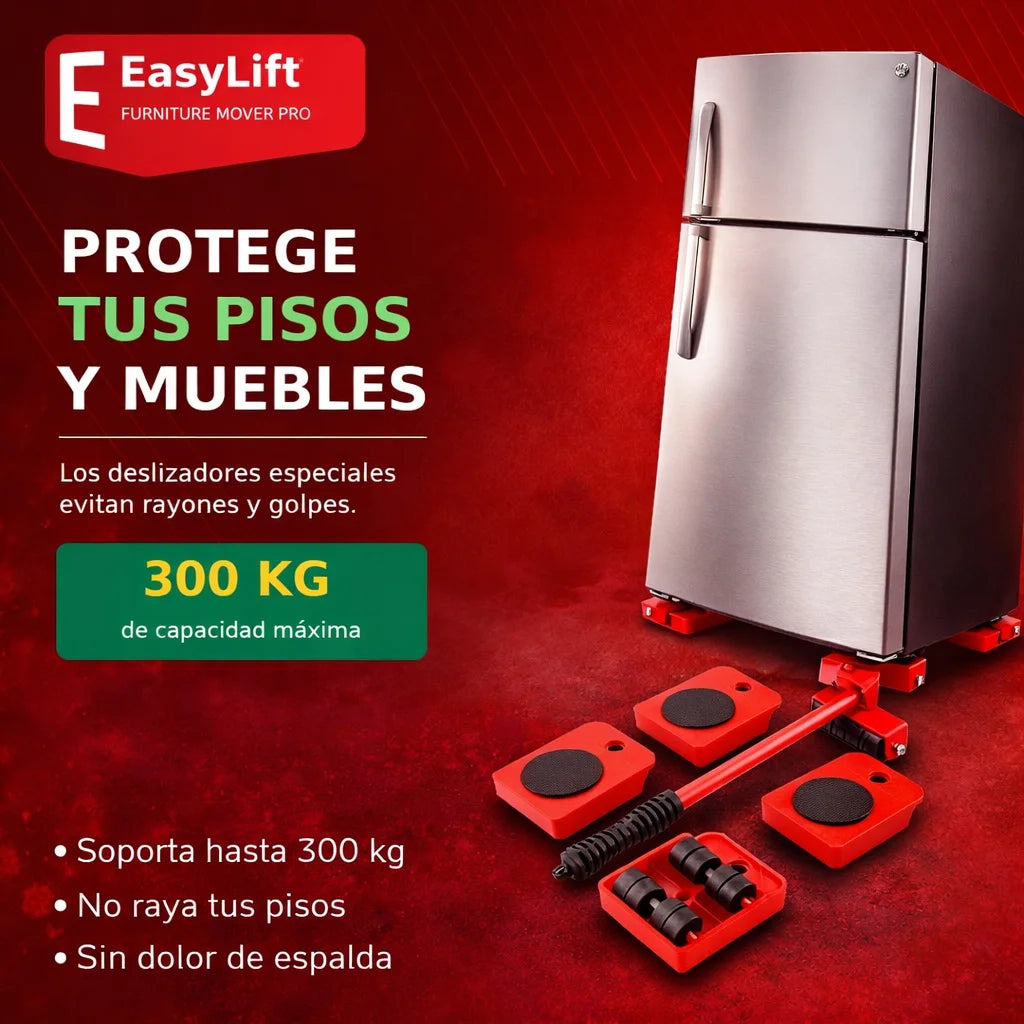 Kit Levantador de Muebles 💪 Eleva y desliza cualquier mueble 🛋️ Reorganiza tu hogar en minutos sin dolor de espalda ni daños en el piso