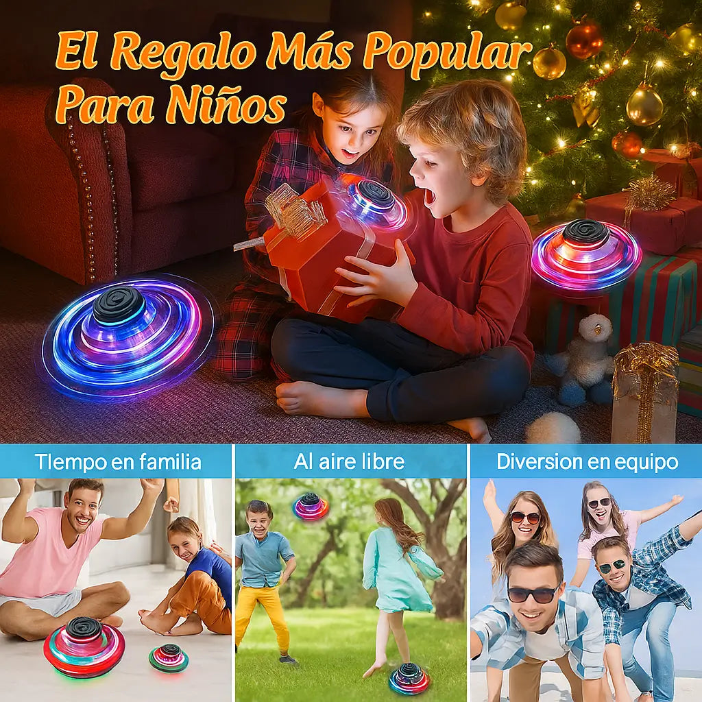 🌀 Spinner Volador LED – 🎮 Juego Interactivo – 🎁 Regalo Perfecto para Niños Creativos 👧🧒