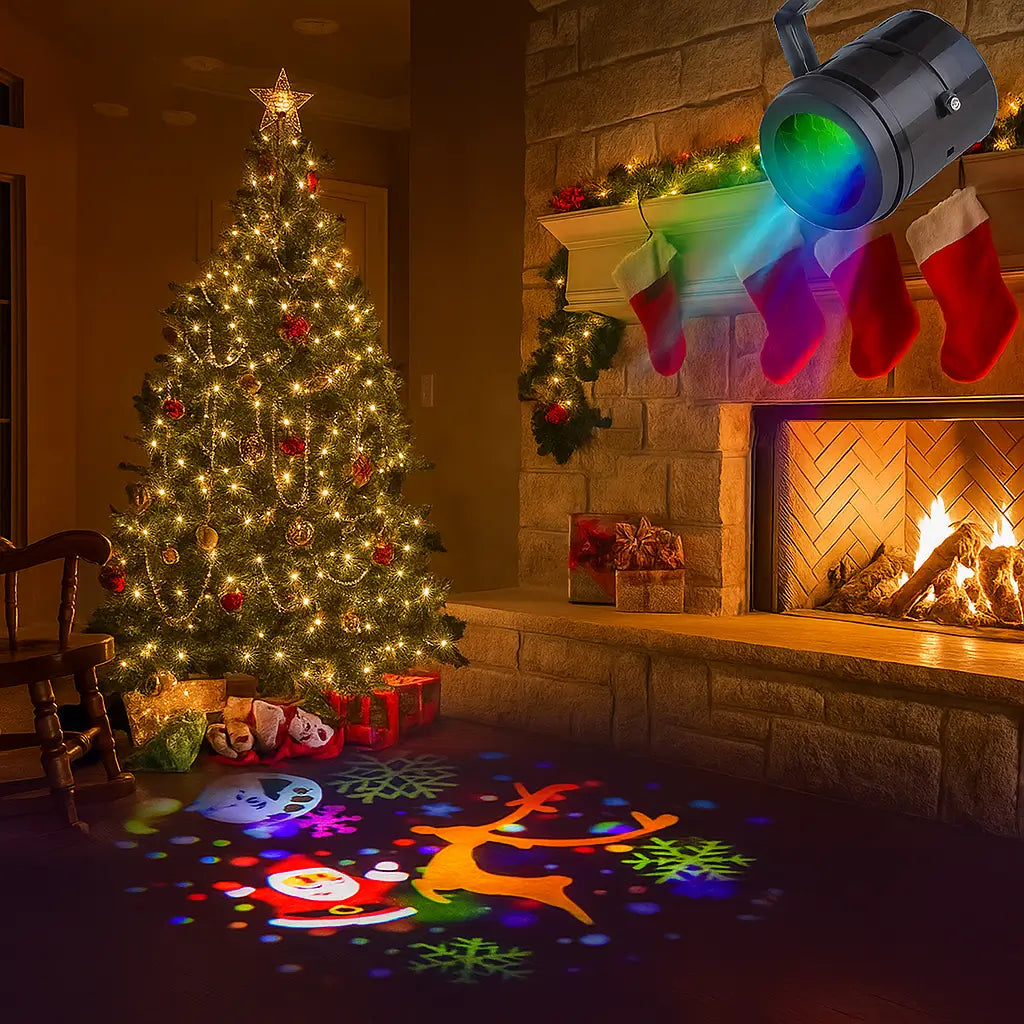 🎄 Proyector Navideño LED ✨ – Decoración Instantánea 🏠 – Ilumina Tu Hogar en Segundos ⚡