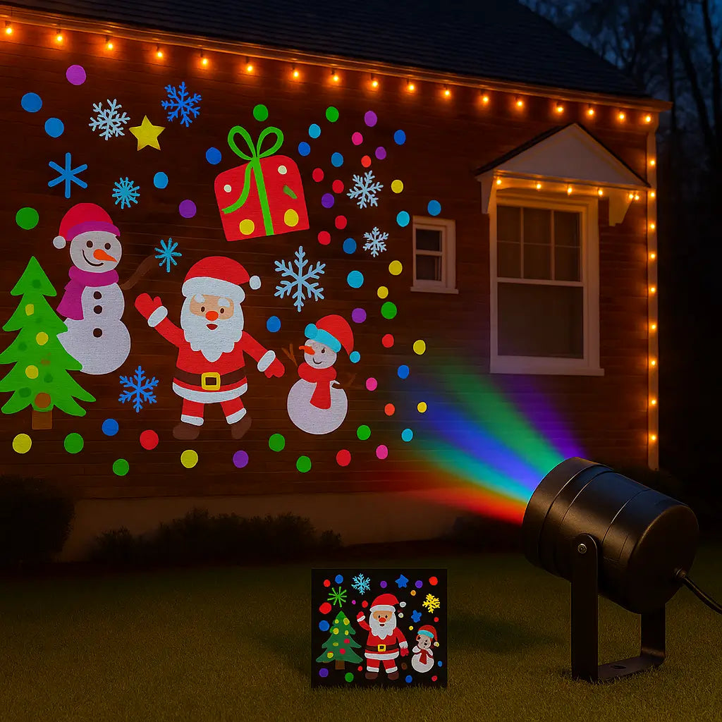 🎄 Proyector Navideño LED ✨ – Decoración Instantánea 🏠 – Ilumina Tu Hogar en Segundos ⚡