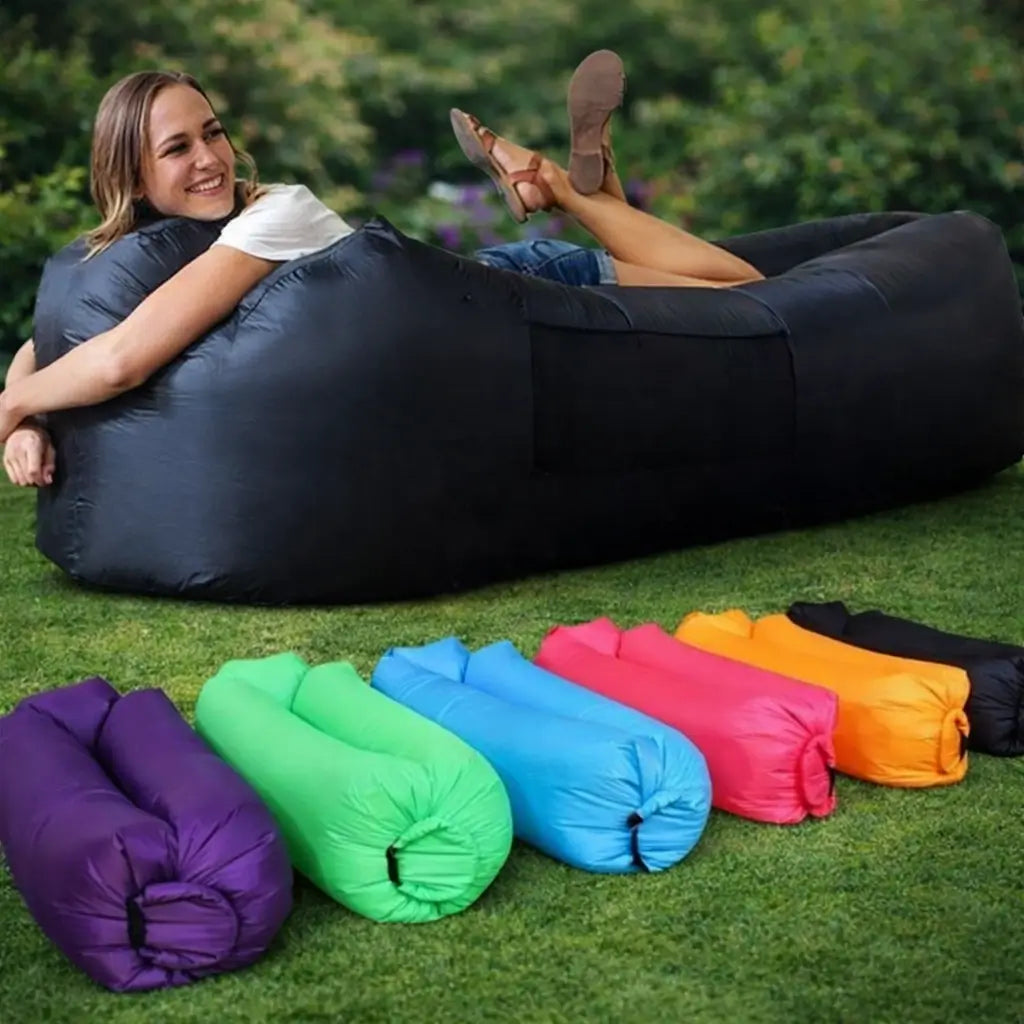 🪑✨ Sillón Inflable de Viaje – 🌿 Descanso al Aire Libre – 😌🏖️ Disfruta Comodidad Inmediata en tus Vacaciones
