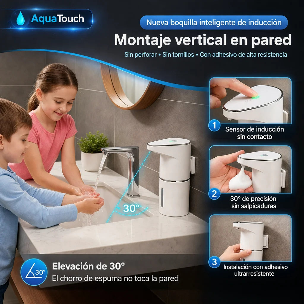 Dispensador automático de jabón con sensor 🧼 Higiene sin contacto 🤲 Mantén tus manos limpias y libres de gérmenes desde el primer uso