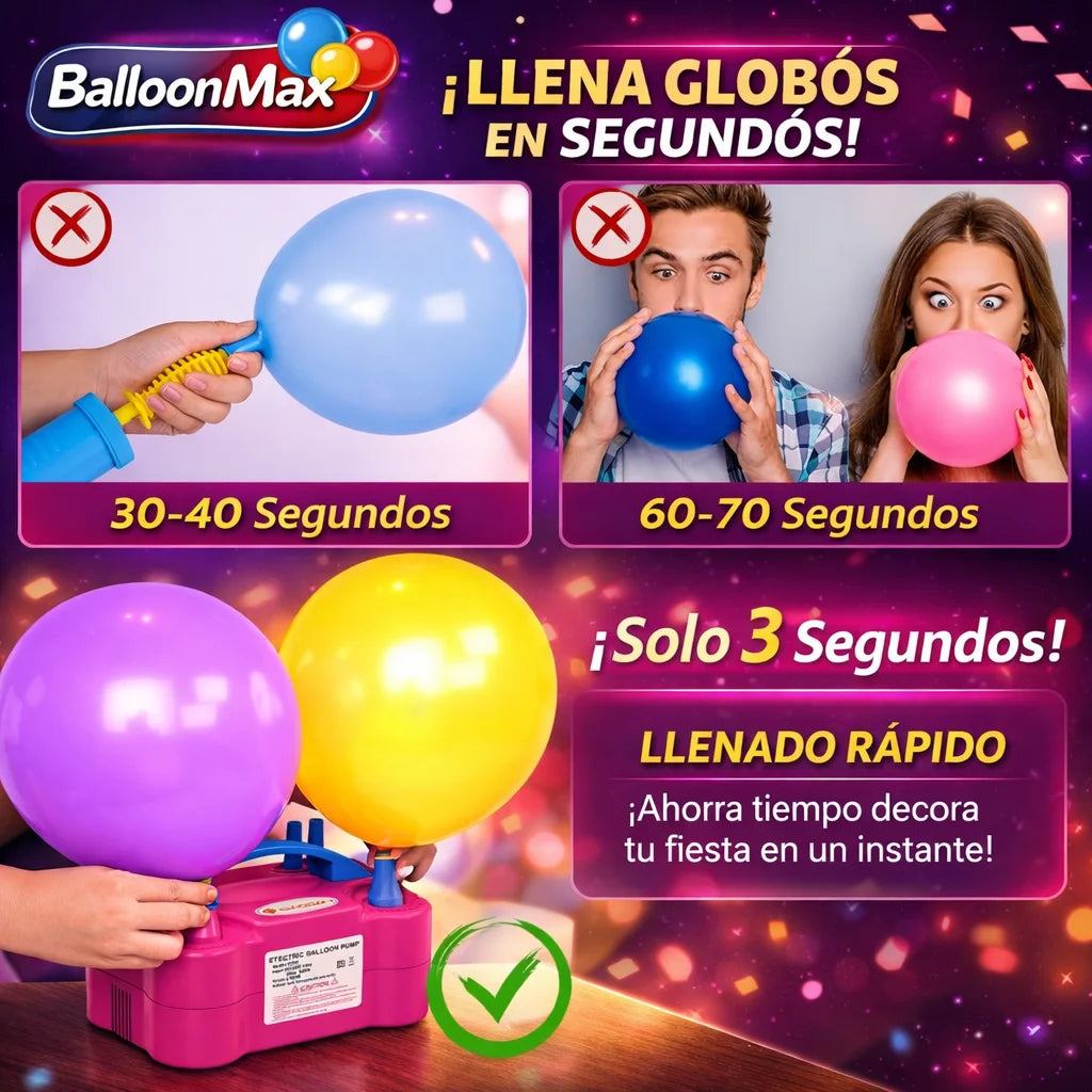 INFLADOR DE GLOBOS ELÉCTRICO 🎈 600W ⚡️ Decora tu fiesta en minutos sin cansarte