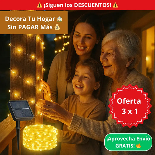 Luz Hada Solar Cálida 🌟  – Decora tu hogar 🏠 – ¡Ilumina Sin Pagar Energía!💡