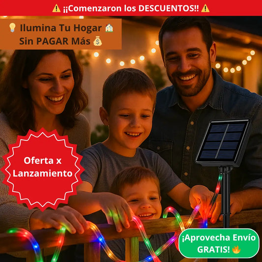 Manguera LED Solar Multicolor/Cálidas💥 – Ilumina tu hogar 🏠 – ¡Decora Sin Pagar Energía!💡