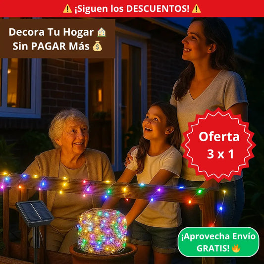 Luz Hada Solar Multicolor 💥 – Decora tu hogar 🏠 – ¡Ilumina Sin Pagar Energía!💡