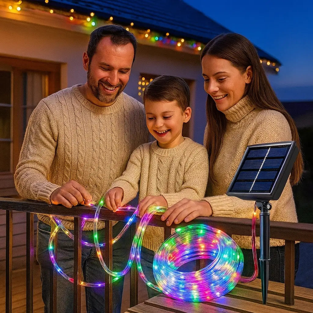 Manguera LED Solar Multicolor/Cálidas💥 – Ilumina tu hogar 🏠 – ¡Decora Sin Pagar Energía!💡