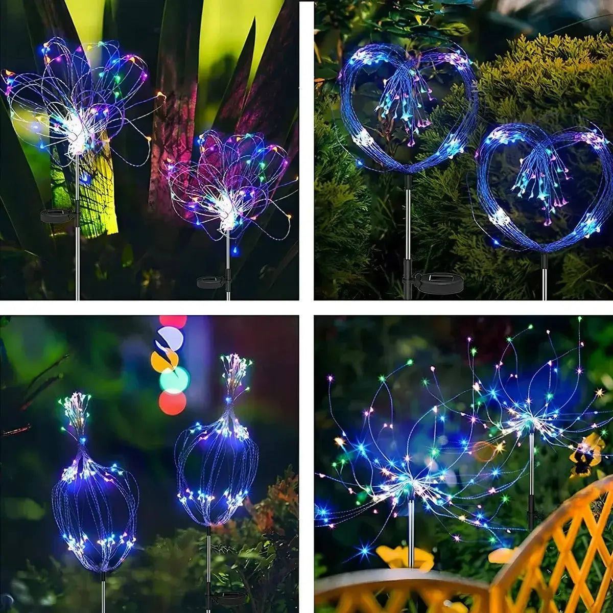 Luces Solares Tipo Fuegos Artificiales (PACK 4 UNIDADES)✨🎆 – Iluminación Exterior 🌙🏡 – Transforma Tu Patio 🌿✨ en un Punto de Encuentro 🤝 Este Verano ☀️🌴