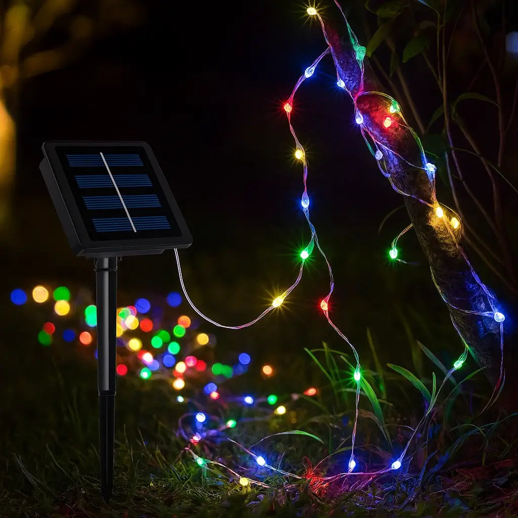 Luz Hada Solar Multicolor 💥 – Decora tu hogar 🏠 – ¡Ilumina Sin Pagar Energía!💡