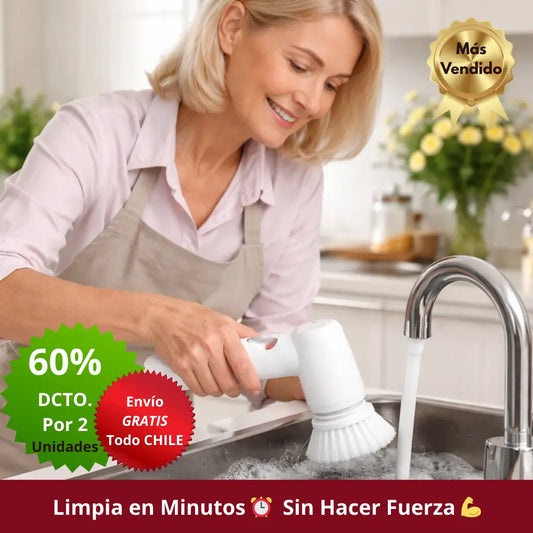 🧽⚡ Cepillo Eléctrico Inalámbrico 🧼✨ Limpieza profunda 💪🚫 Elimina la suciedad sin hacer fuerza en cada limpieza