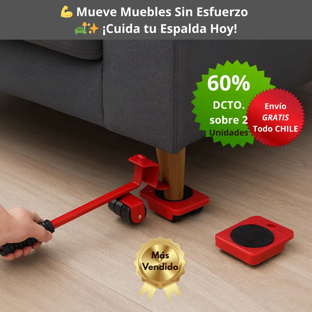 🛠️ Elevador de Muebles 💪 Mueve Muebles Pesados 🛋️ Ahorra Esfuerzo y Cuida tu Espalda Hoy 😊