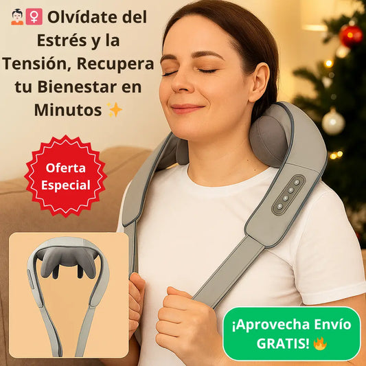💆‍♀️ Masajeador Cervical Inalámbrico – 🌿 Relaja cuello y hombros – 🏠 Alivio inmediato desde casa 😌✨