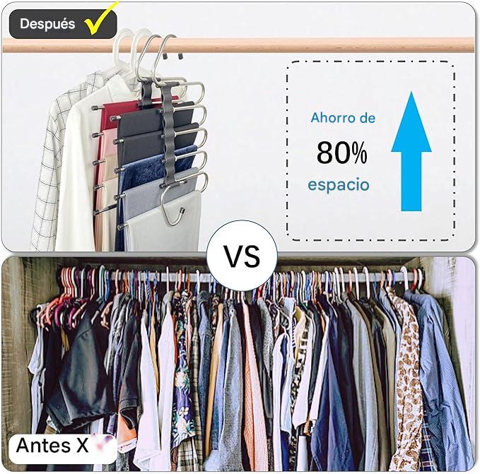 Perchero Vertical 5 en 1 (OFERTA ESPECIAL 3x1)✨ Optimiza tu armario 👖 Ahorra espacio desde el primer uso