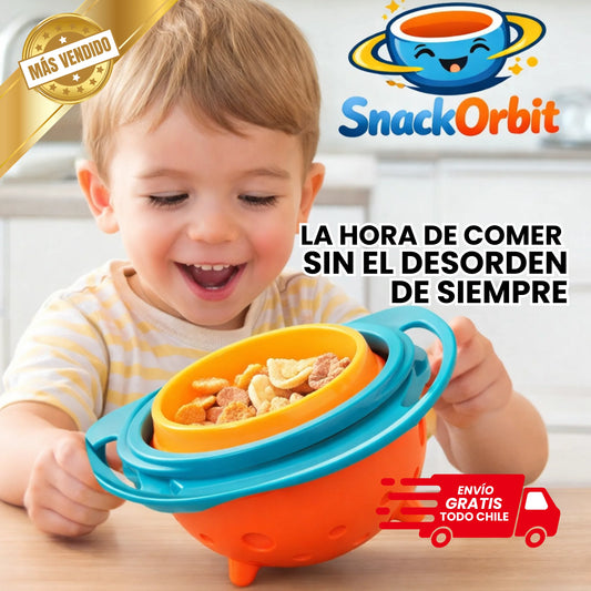 SnackOrbit Plato Giratorio - Mantén la comida dentro del plato mientras tu hijo o nieto aprende a comer solo