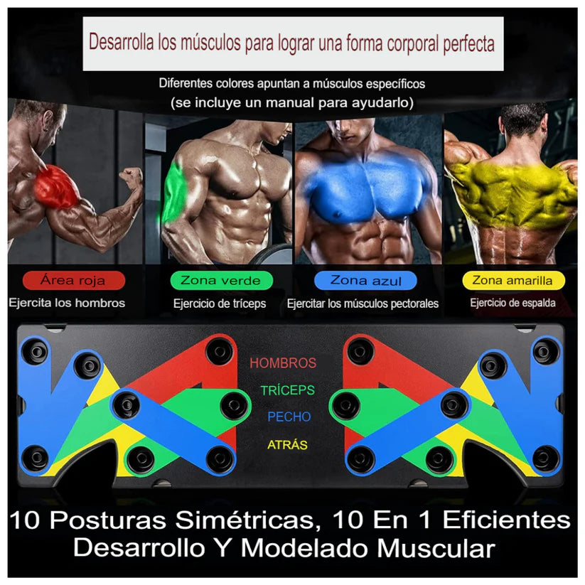 Tabla Push Up 💪🏻 ENTRENA TODO CUERPO EN CASA 🏋️‍♀️ Recupera tu Físico y Ahorra Tiempo y Dinero 💰